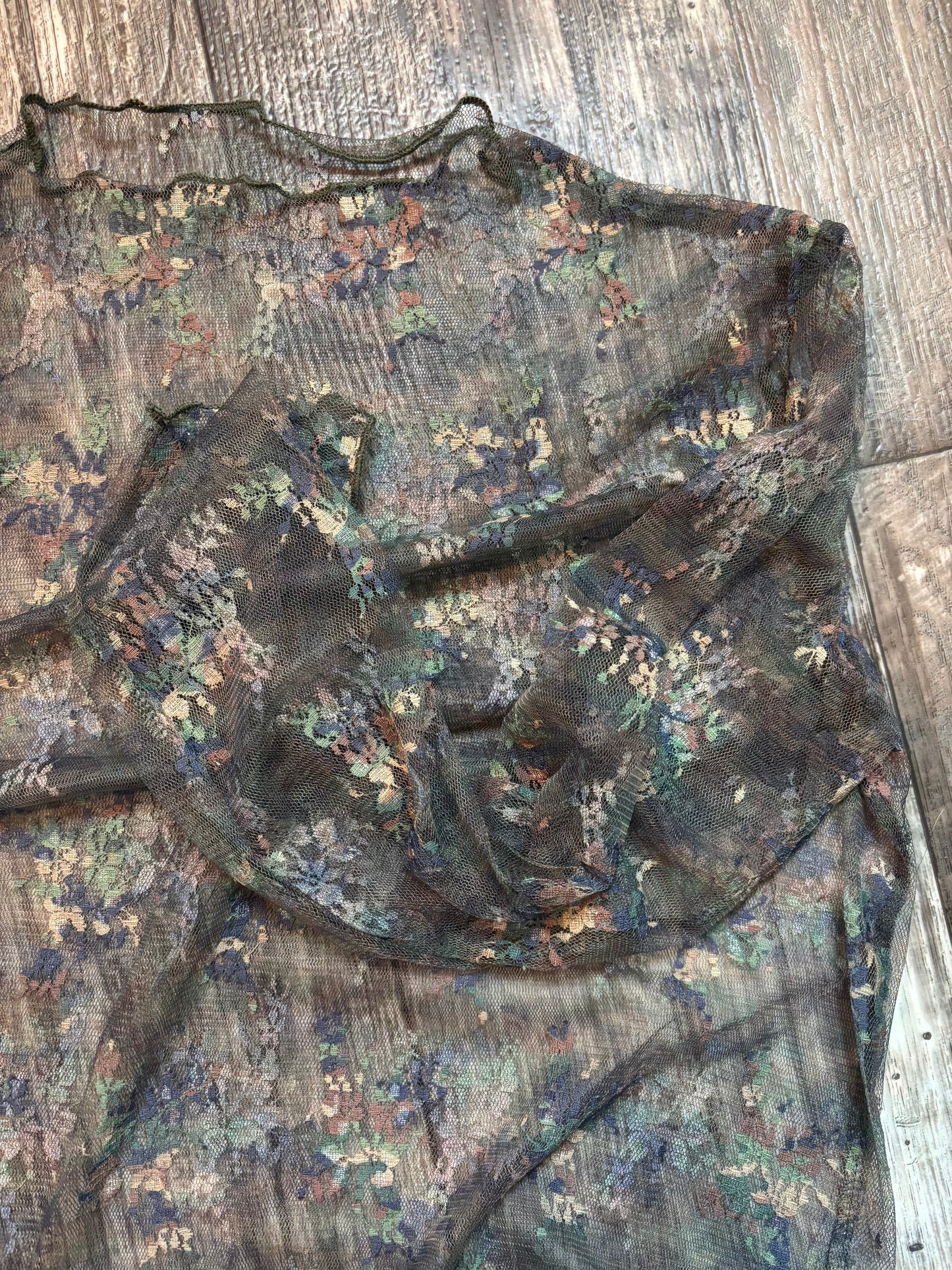 Camo printed lace top