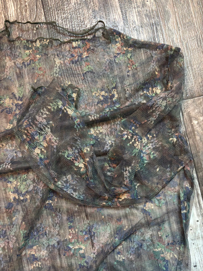Camo printed lace top