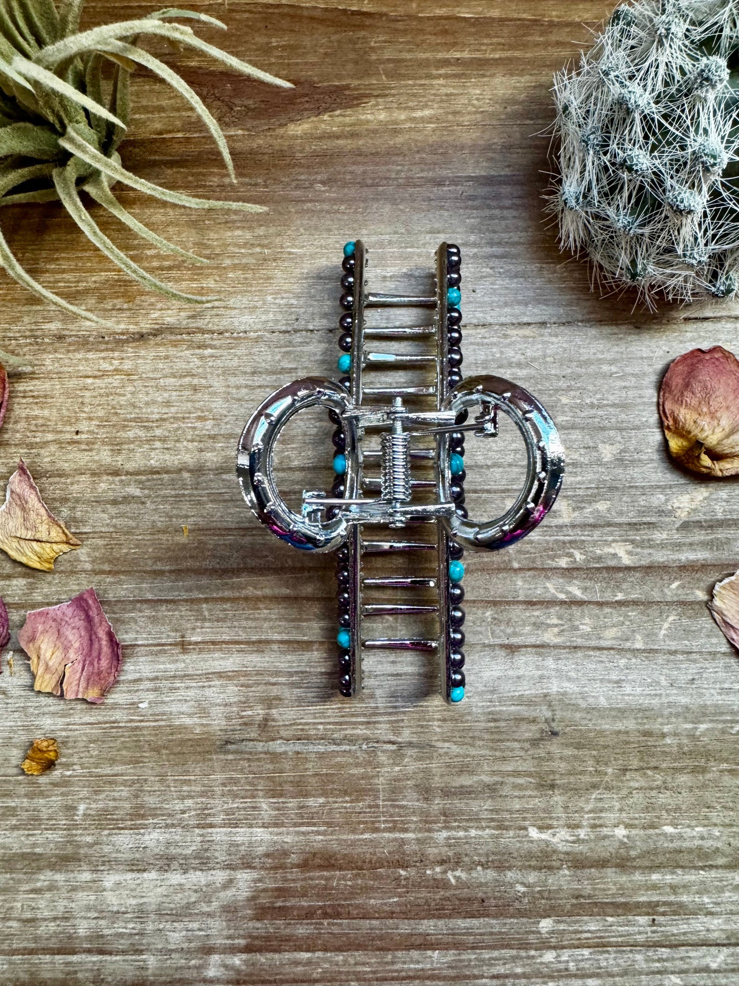 BIJOUX FAB - Turquoise/ faux pearl mix Hair Clips