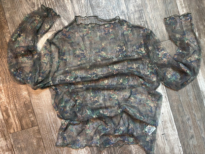 Camo printed lace top