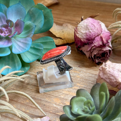 MJ Ring - Spiny Oyster Free Form Adjustable Ring