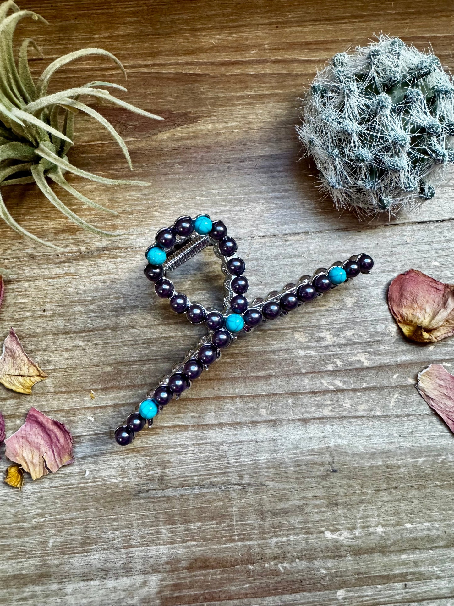 BIJOUX FAB Turquoise and faux pearls Hair Clips - option 2