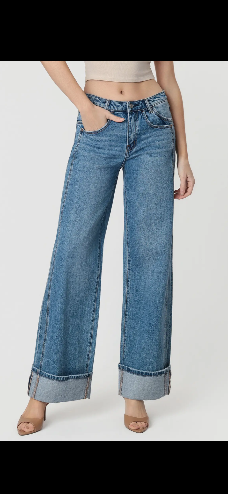 VERVET High Rise Cuffed Jeans (PRE-ORDER)