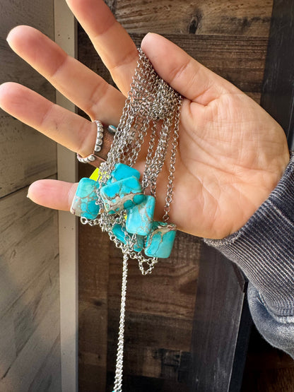 16 inch long necklace and turquoise Variscite