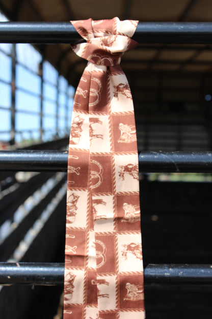 Cowpony Brown Checker Twilly